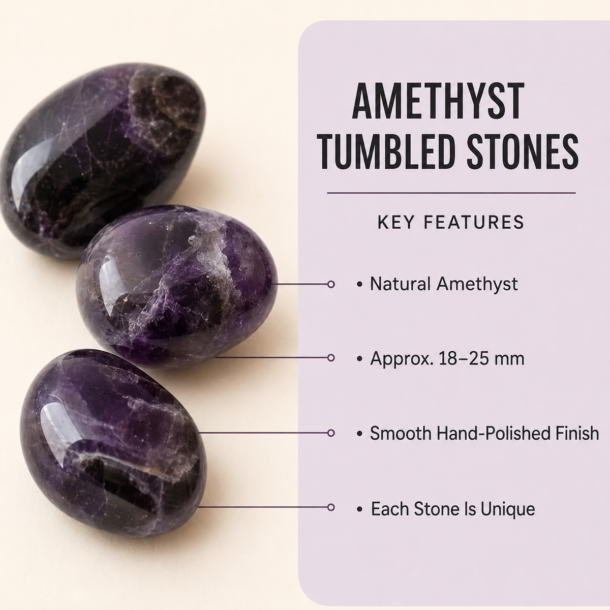 Amethyst Tumbled Crystals (Trust and Grace)