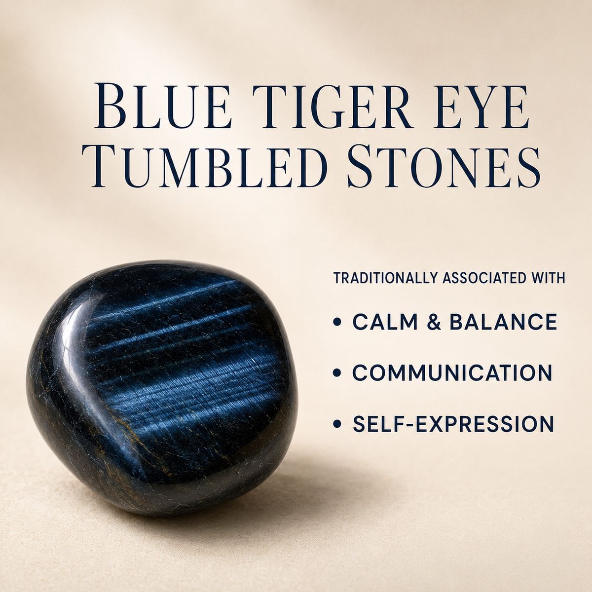 Blue Tiger Eye Tumbled Crystals (Alignment With The Higher Self and Unity Of Heart)
