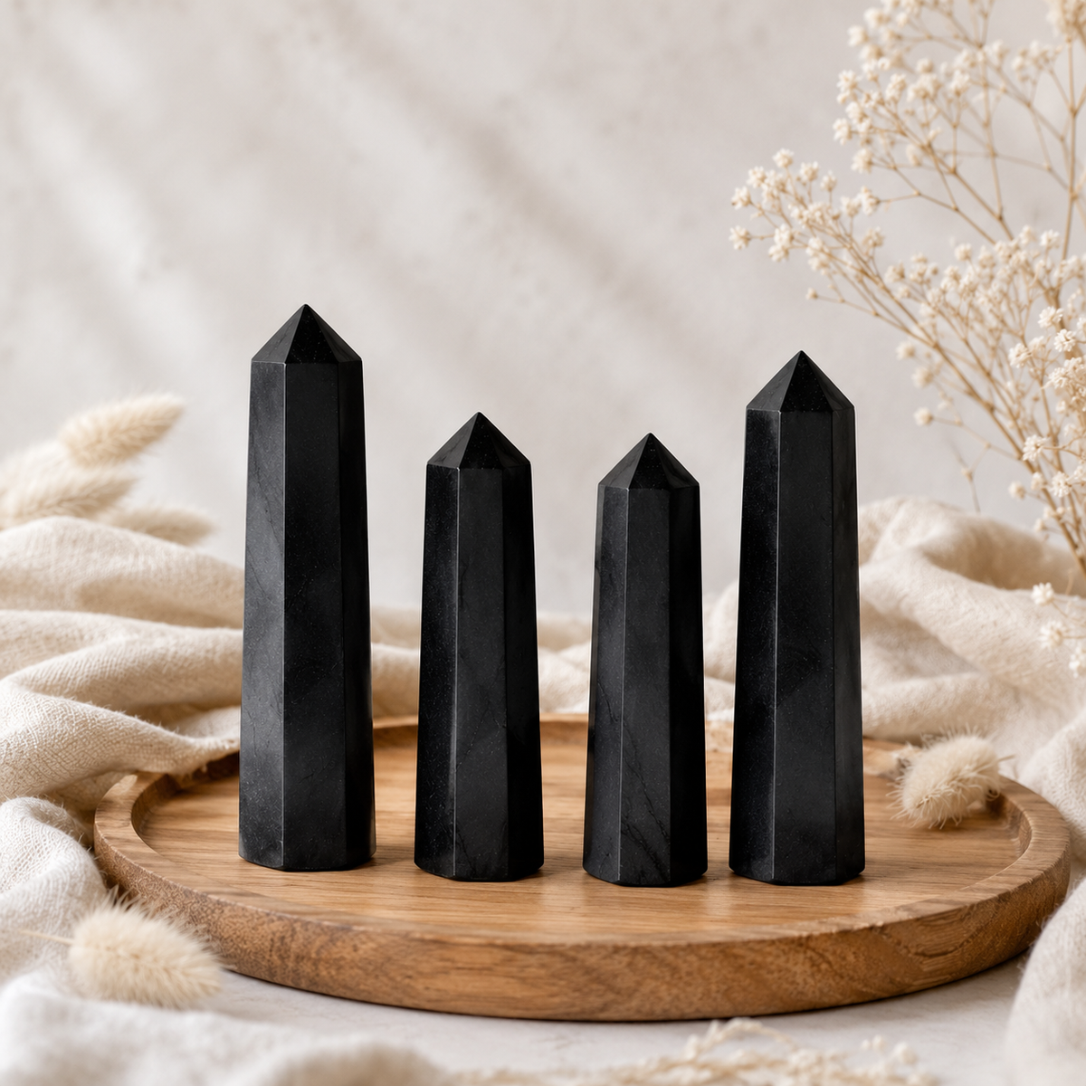 Black Shungite Tower Point (Purification and Inflammation)