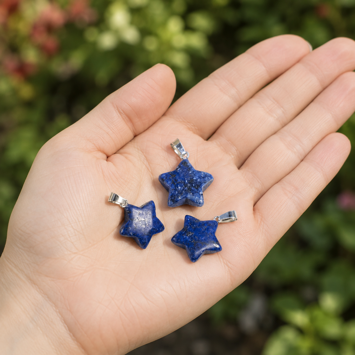 Lapis Lazuli Star Pendant Necklace – Natural Crystal Gemstone Jewelry