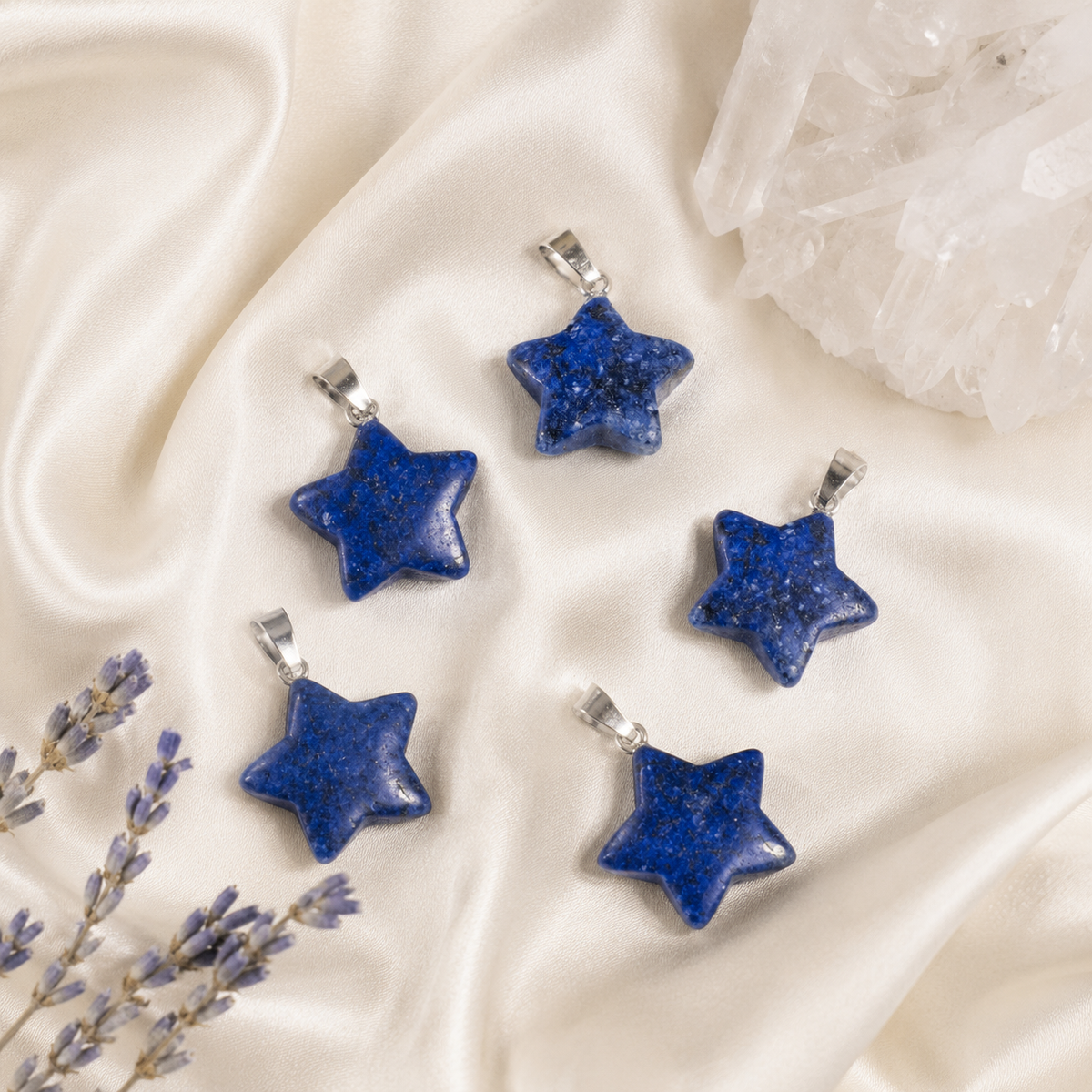 Lapis Lazuli Star Pendant Necklace – Natural Crystal Gemstone Jewelry