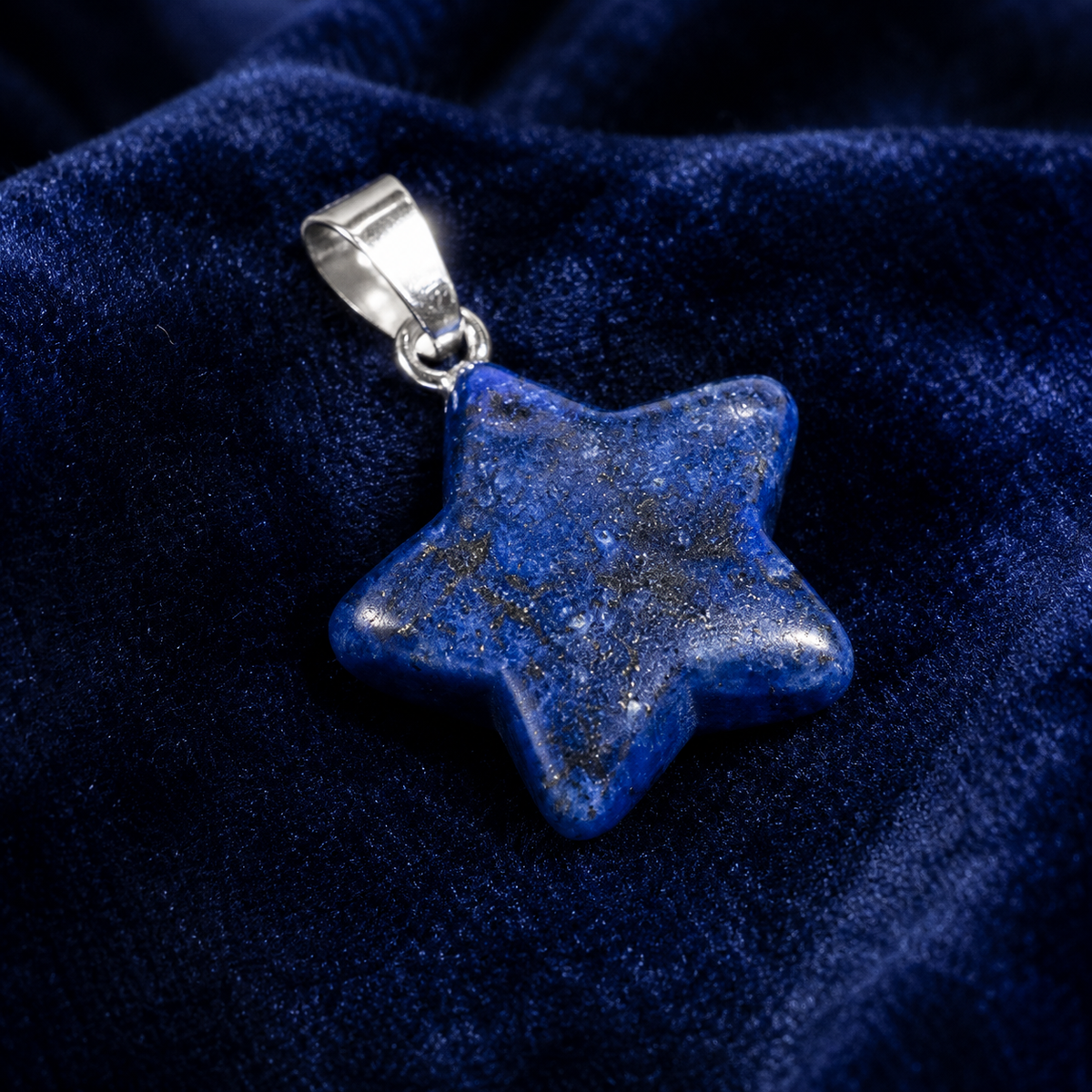 Lapis Lazuli Star Pendant Necklace – Natural Crystal Gemstone Jewelry