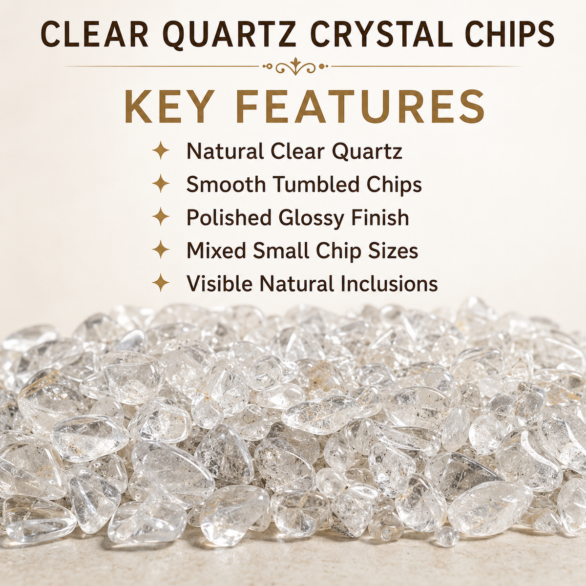 Crystal Quartz Gemstone Chips (Meditation and Restorative Work)