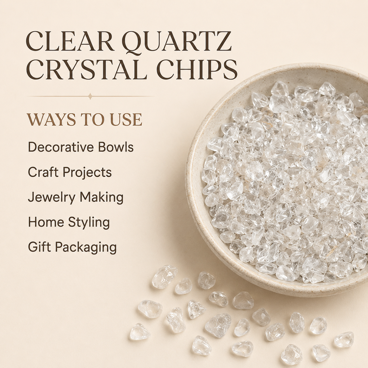 Crystal Quartz Gemstone Chips (Meditation and Restorative Work)