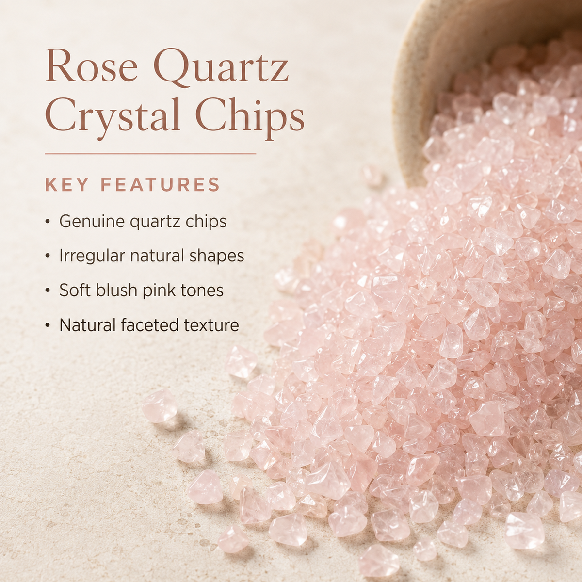 Rose Quartz Gemstone Chips (Inner Healing and Feelings Of Peace)