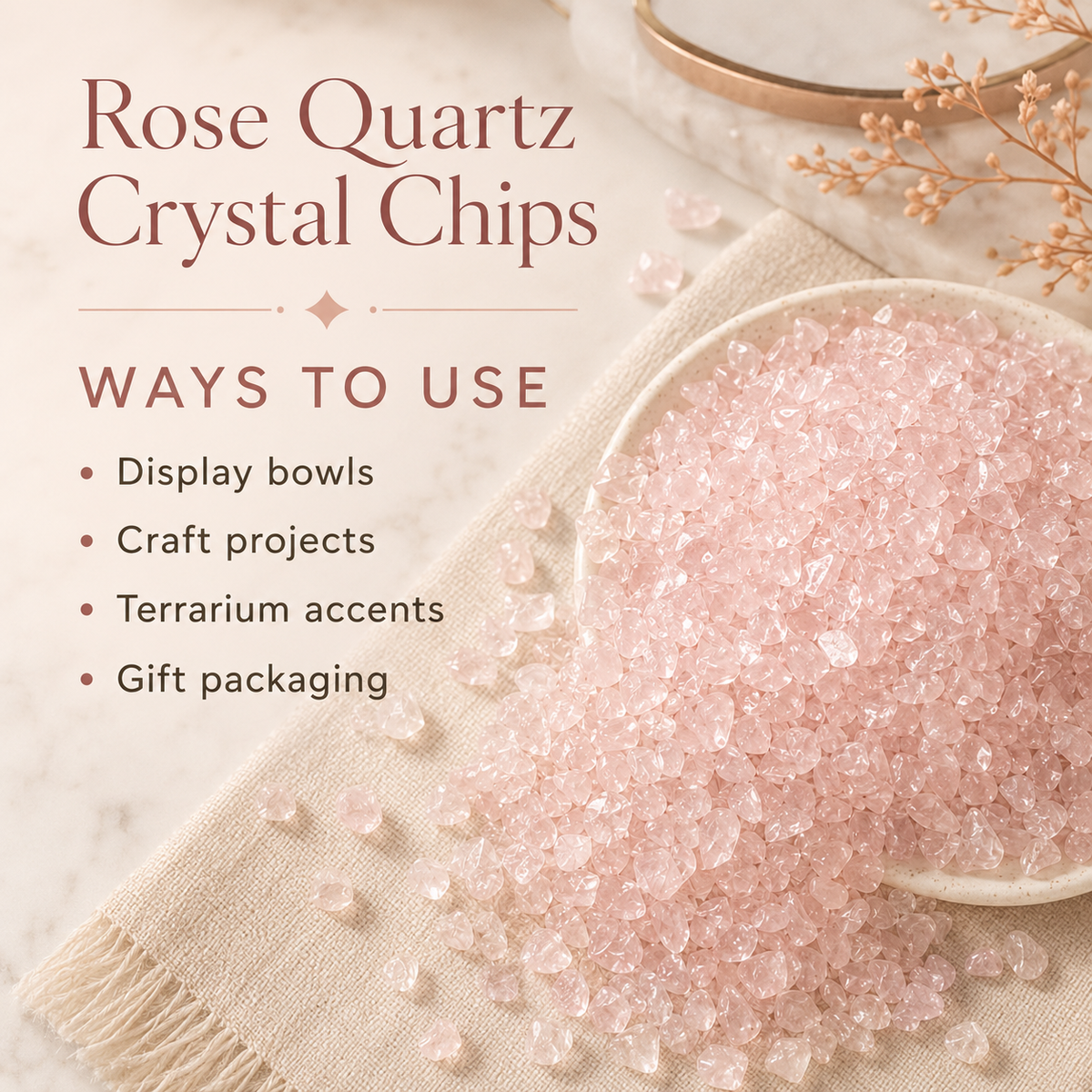 Rose Quartz Gemstone Chips (Inner Healing and Feelings Of Peace)