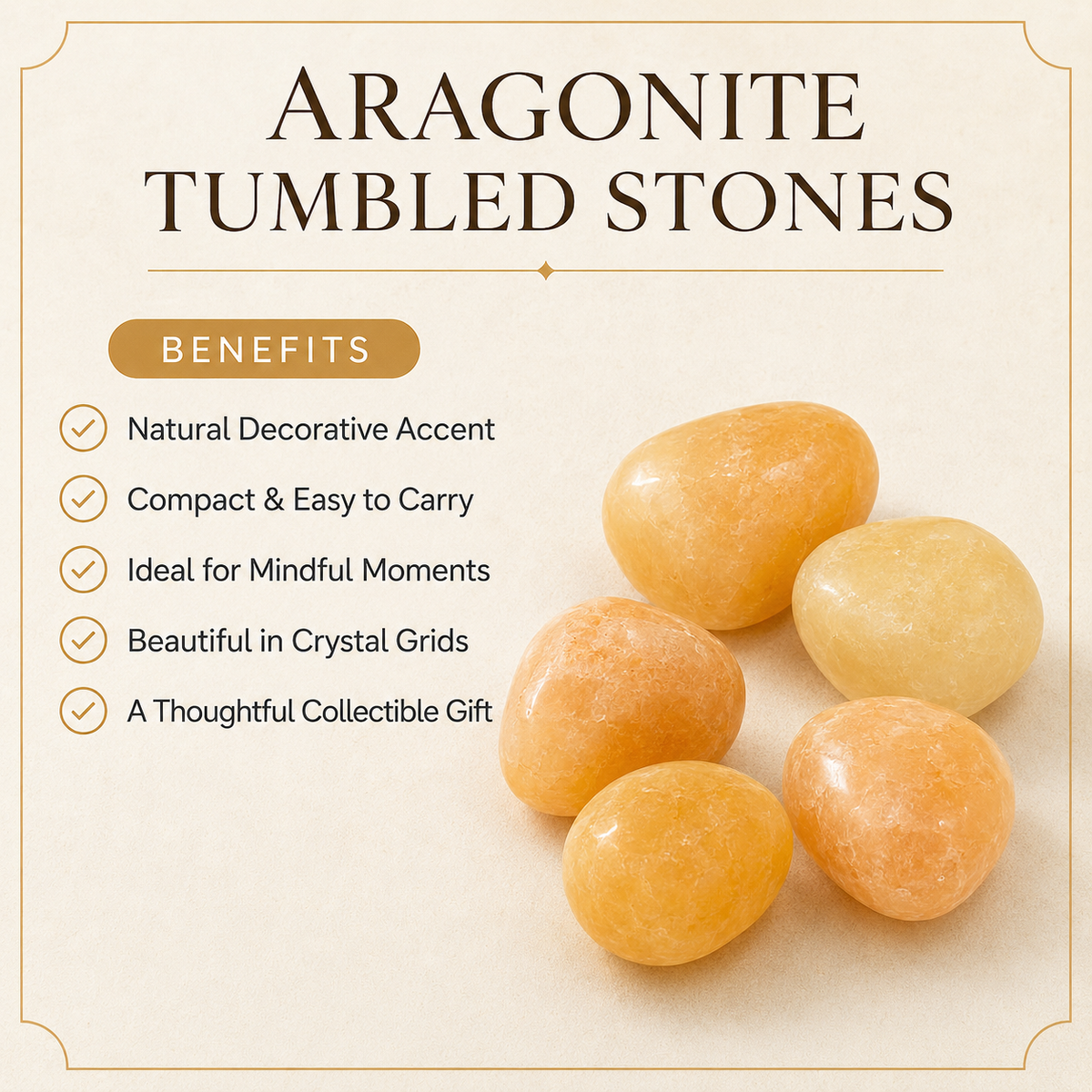 Aragonite Tumbled Crystals (Boosts Self-Confidence and Feelings of Self-Worth)