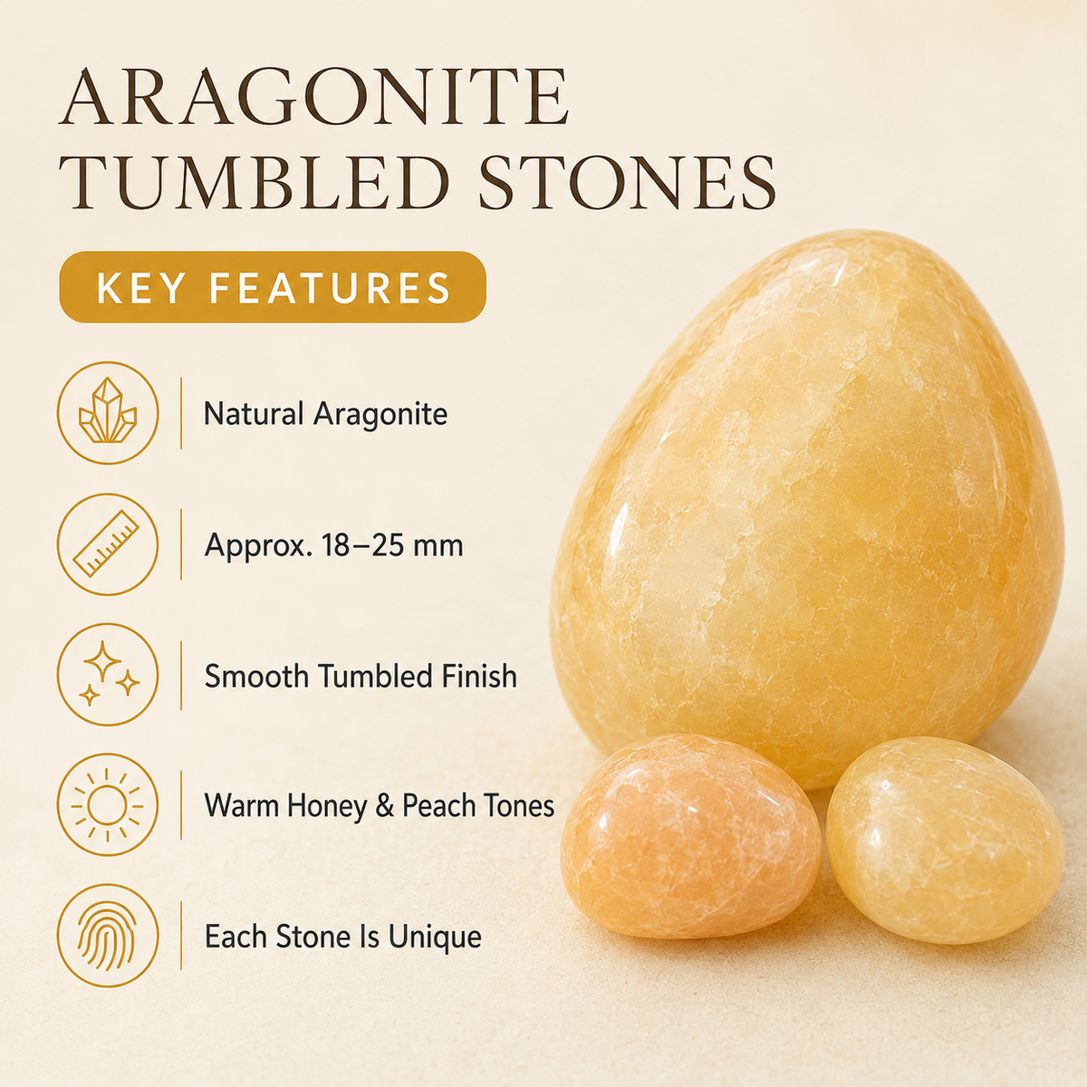 Aragonite Tumbled Crystals (Boosts Self-Confidence and Feelings of Self-Worth)