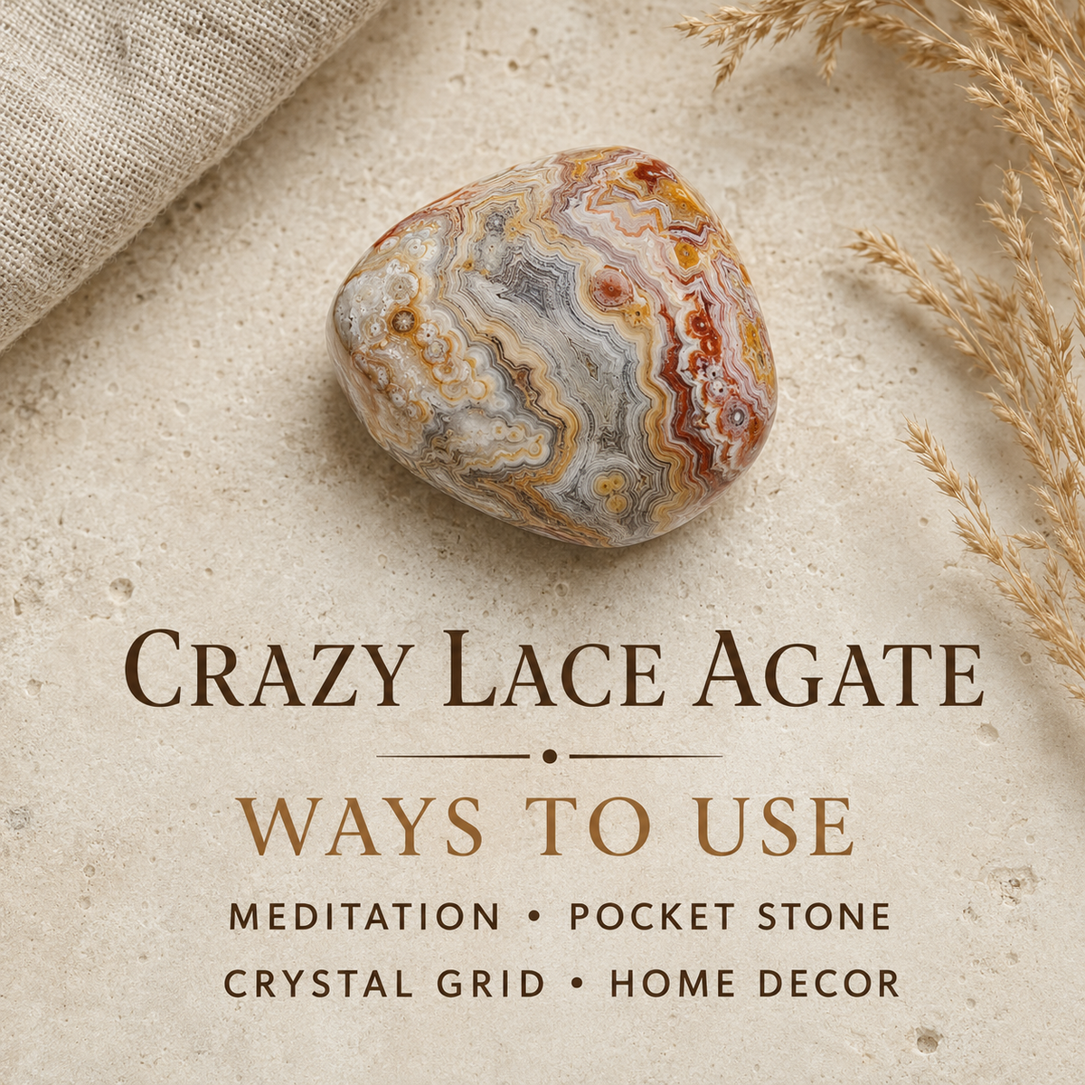 Crazy Lace Agate Tumbled Crystals (Breaking Addictions and Purification)