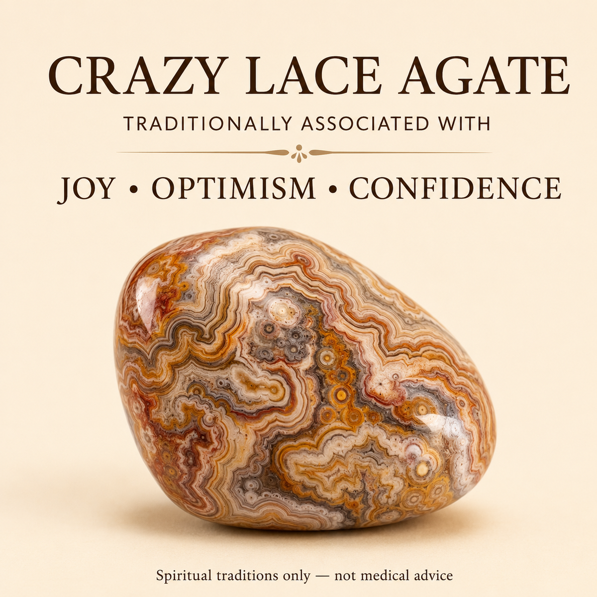 Crazy Lace Agate Tumbled Crystals (Breaking Addictions and Purification)