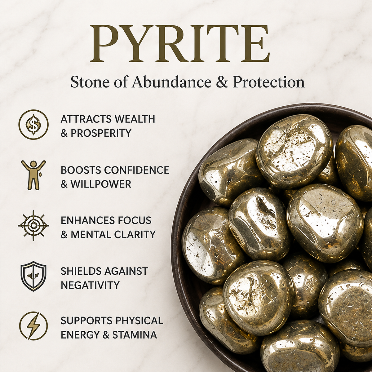 Pyrite Tumbled Crystals (Courage and Determination)