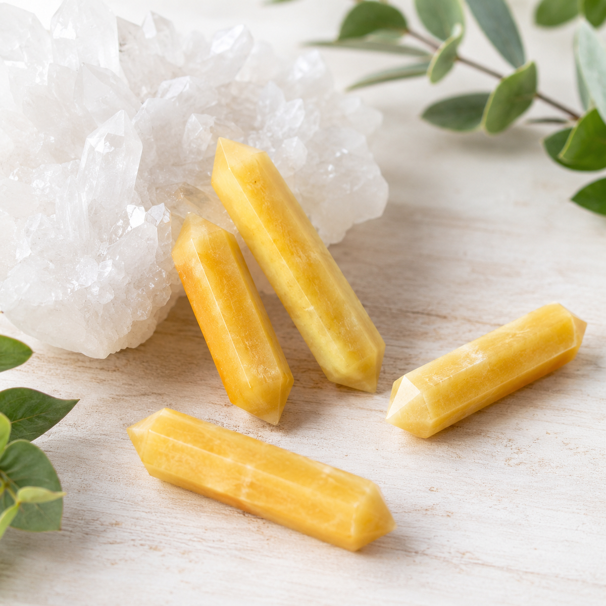 Yellow Aventurine Double Terminated Point Pencil, Yellow Aventurine Point