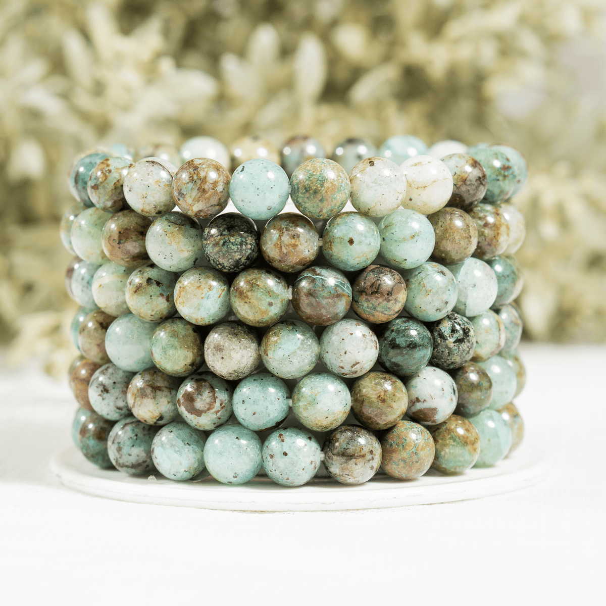 Chrysocolla Stone Beads Bracelet (Clarity and Harmony)
