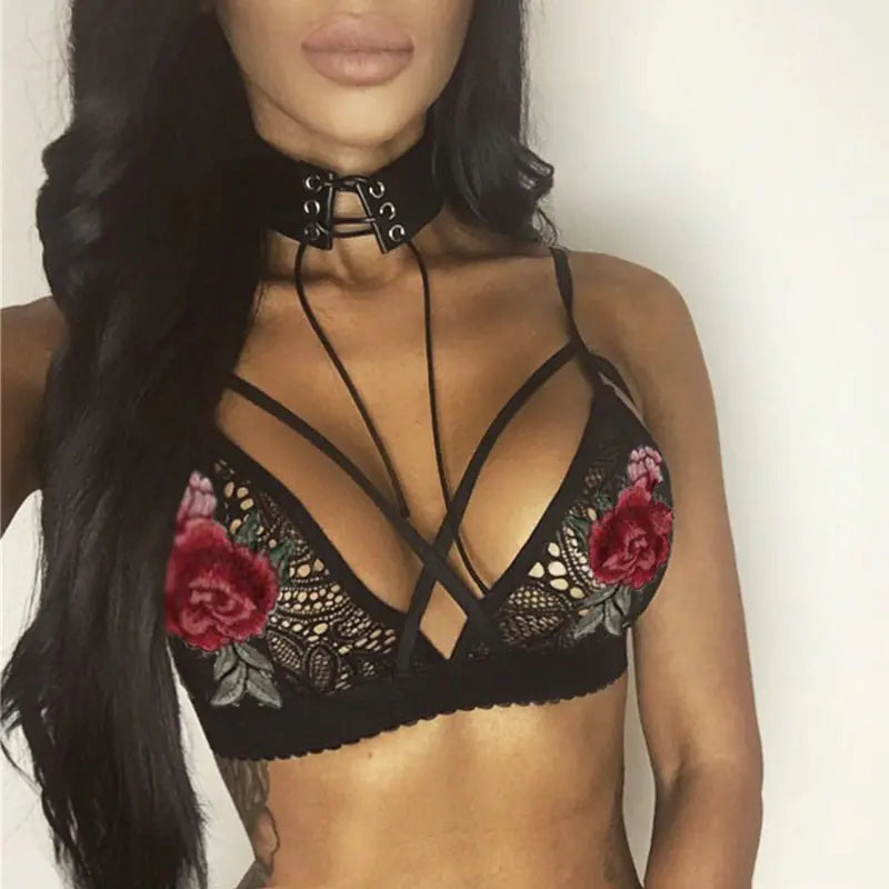 Lace Embroidered Lingerie Cami Bra - Lingerie