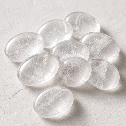 Crystal Quartz Pocket Stones (Dispelling Negative Energy and Meditation)