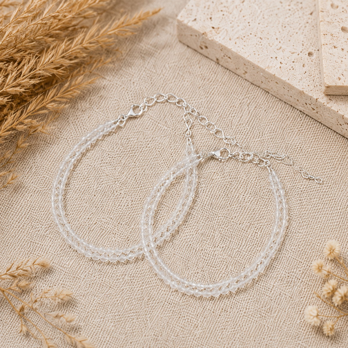Clear Quartz Anklet – Natural Crystal Healing & Energy Jewelry