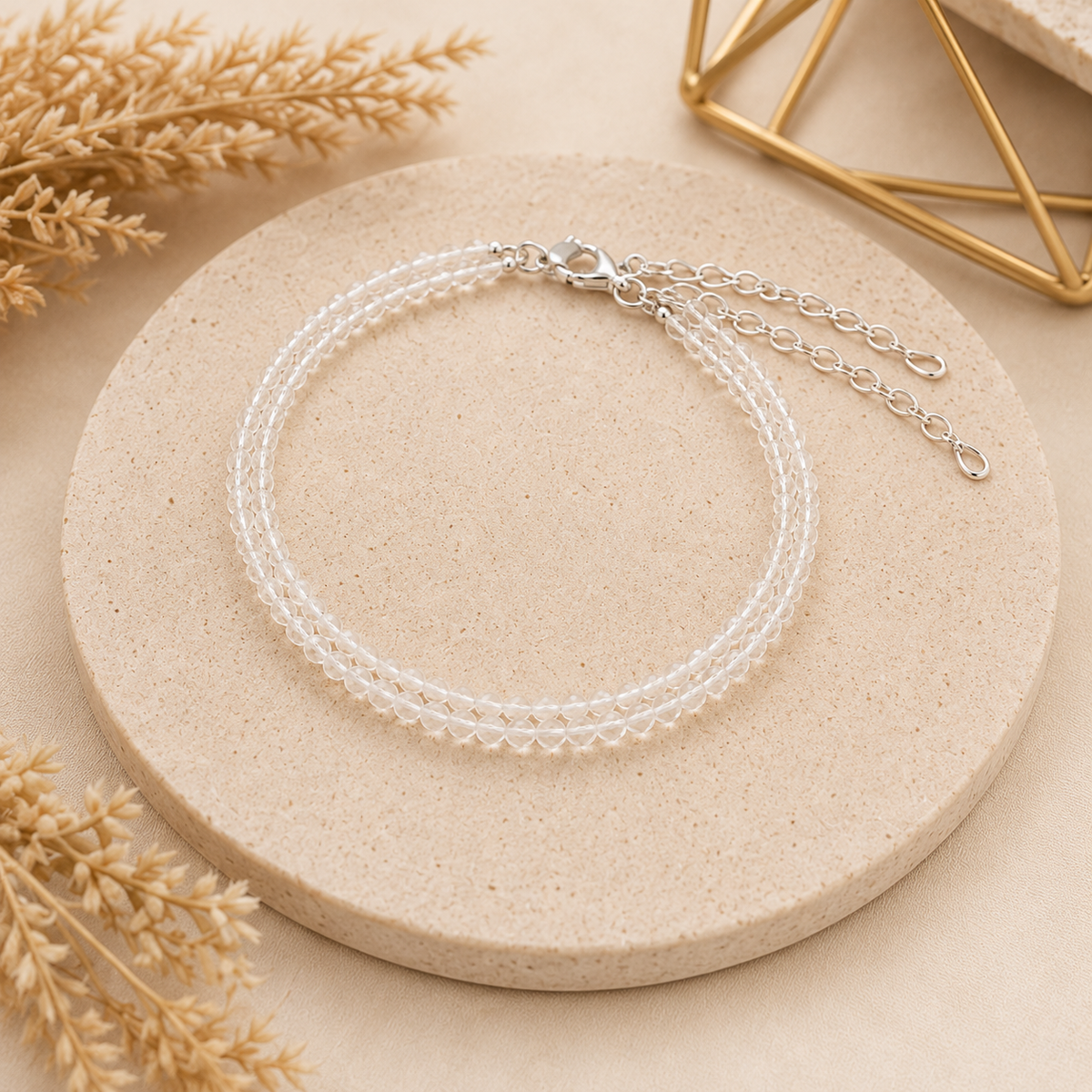 Clear Quartz Anklet – Natural Crystal Healing & Energy Jewelry