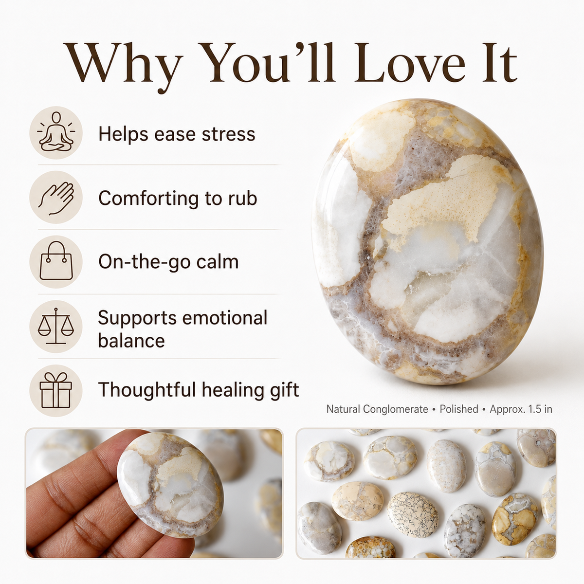 Conglomerate Pocket Stones(Depression and Negativity)
