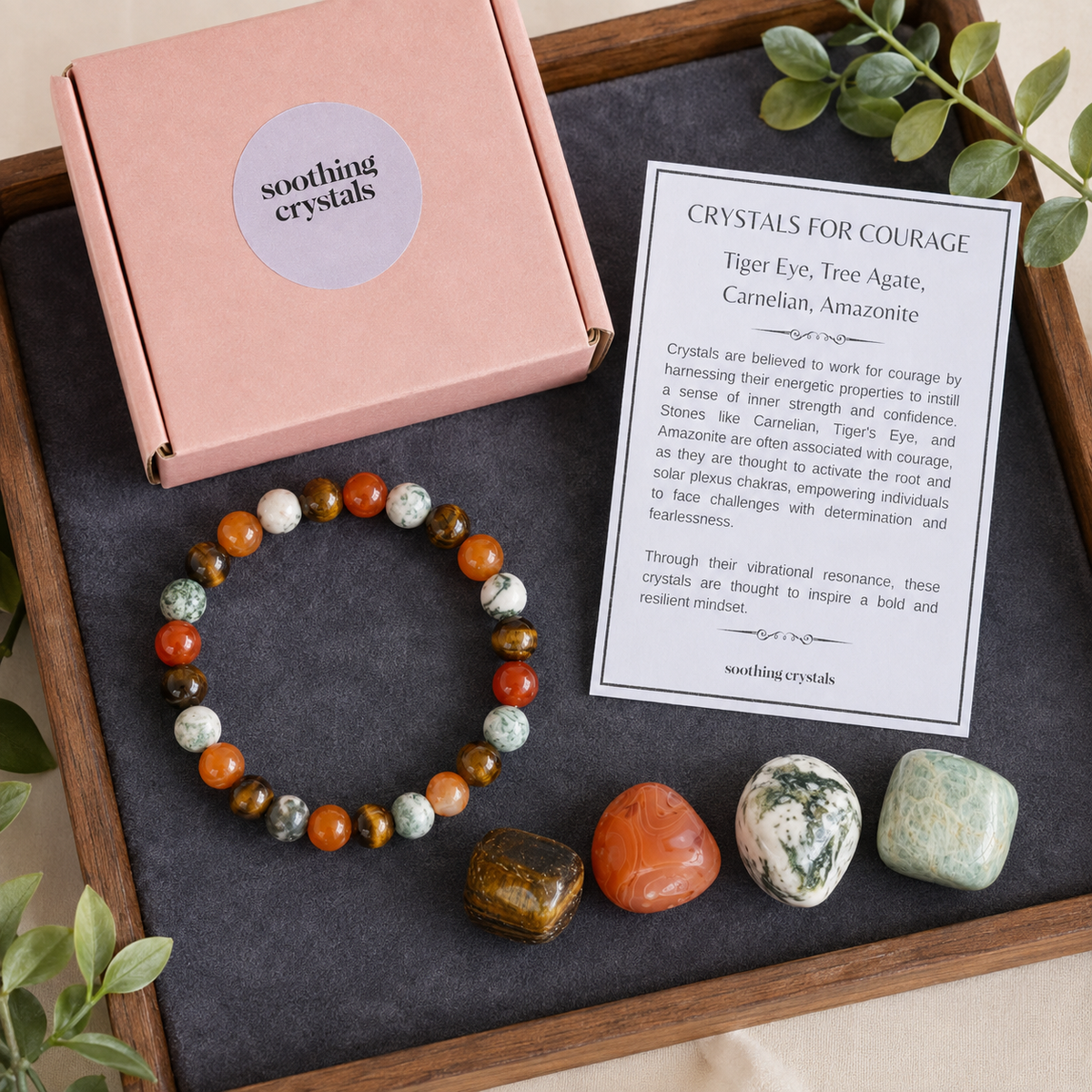Promote COURAGE Crystal Kit, Gemstone Tumble Kit, Courage Crystal Gift Set