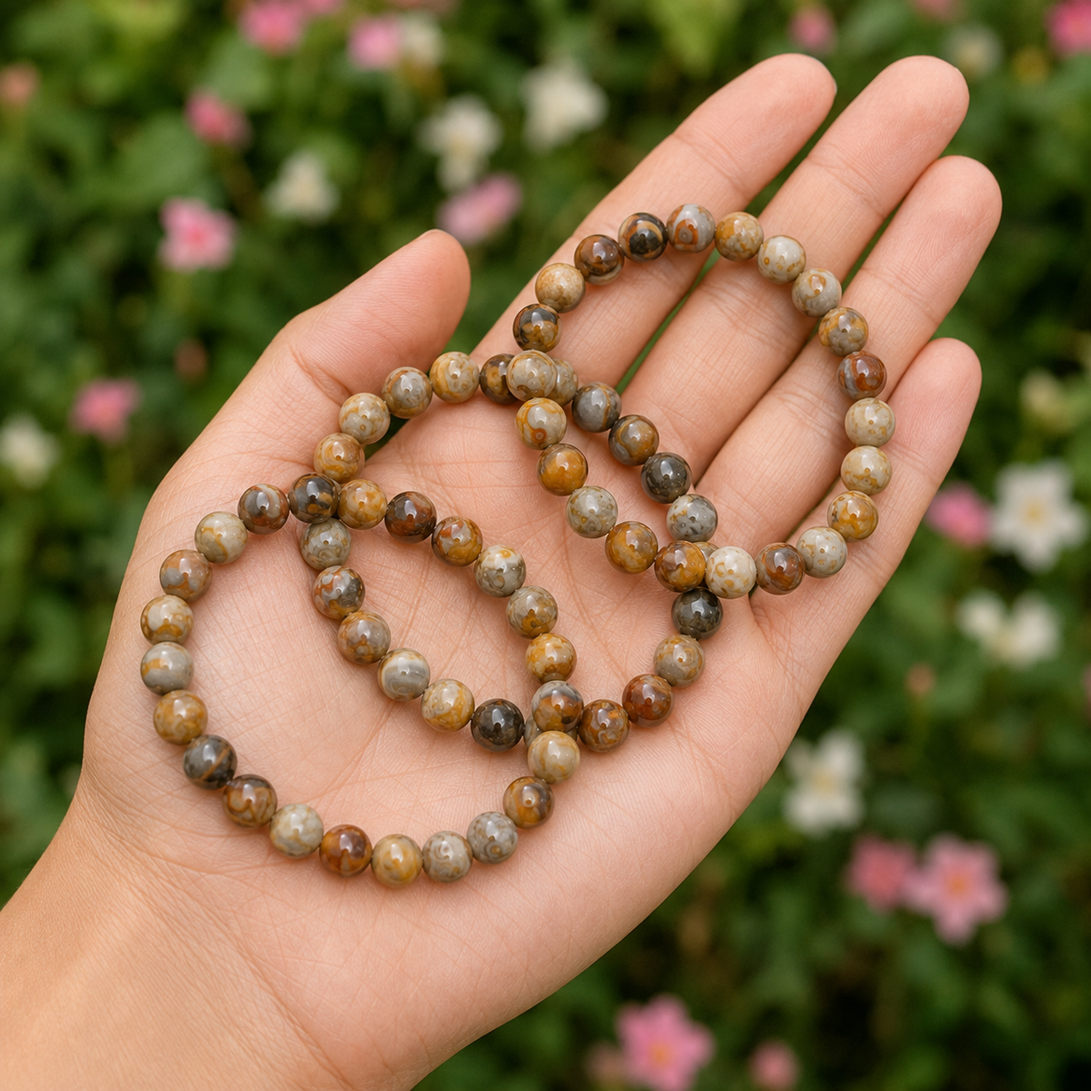 Crazy Lace Agate Bracelet | Orange Agate Bracelet (Purification and Chakra Cleansing)