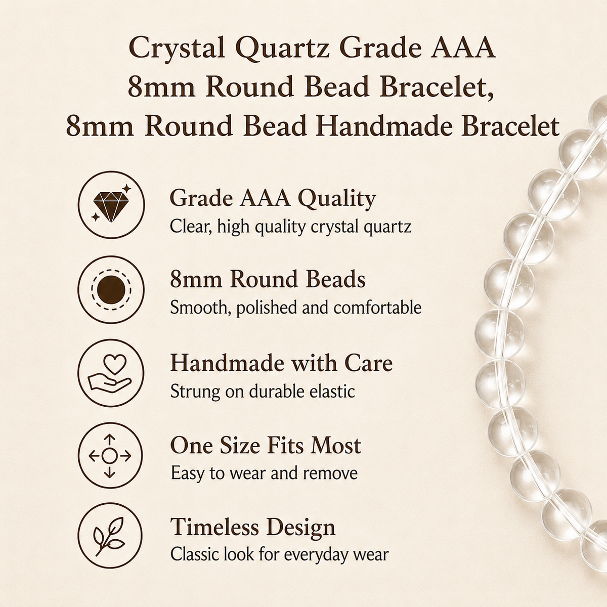 Crystal Quartz Bracelet(Enhancing and Manifesting).