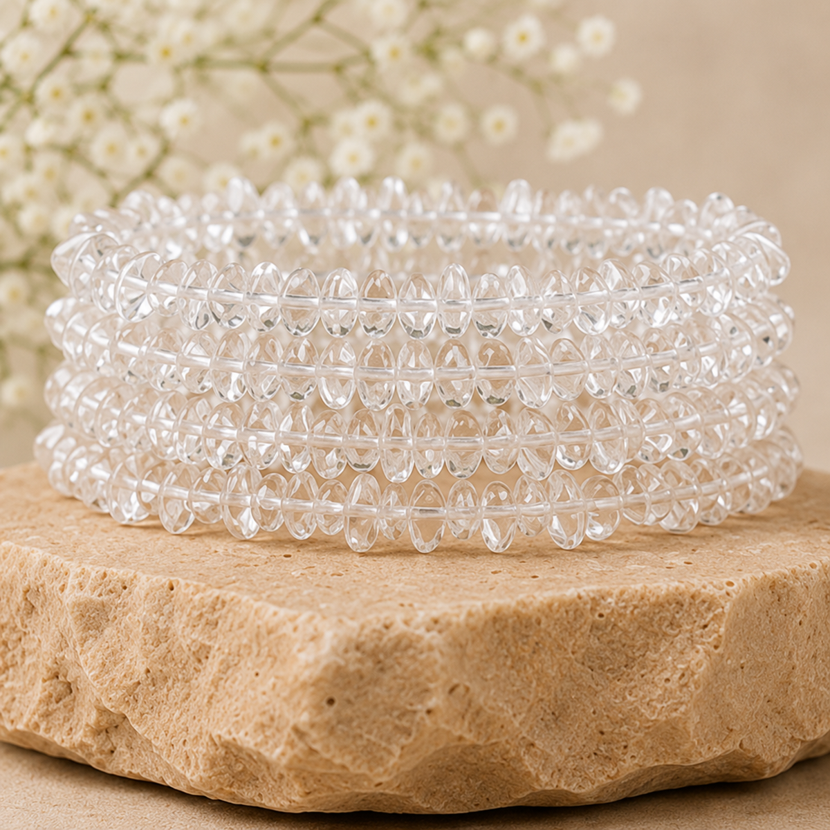 Crystal Quartz Chip Bracelet (Channeling and Dreams )