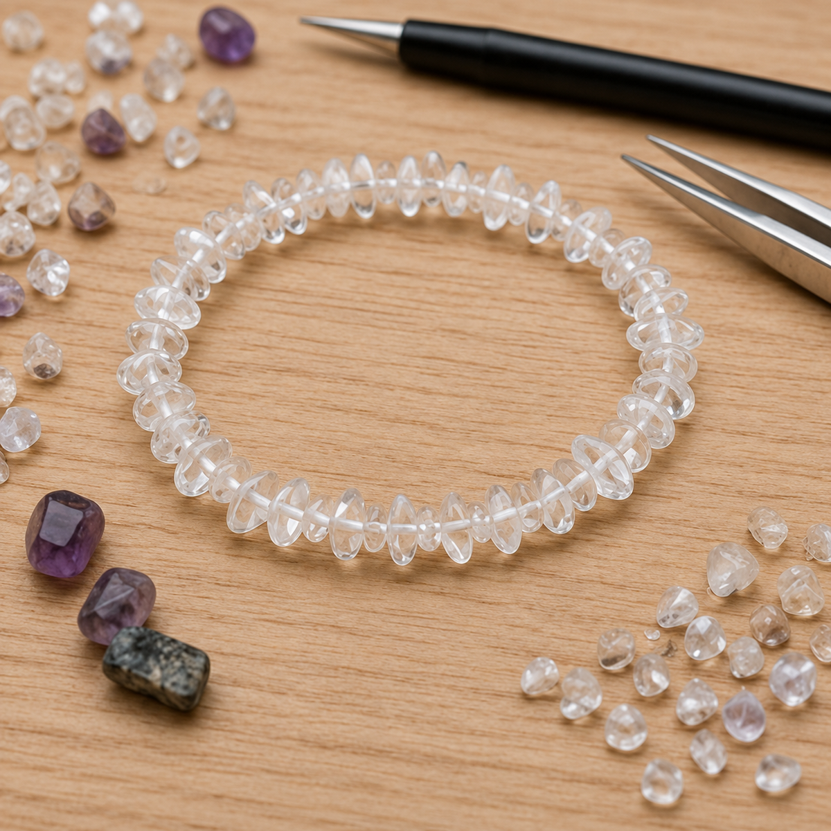 Crystal Quartz Chip Bracelet (Channeling and Dreams )