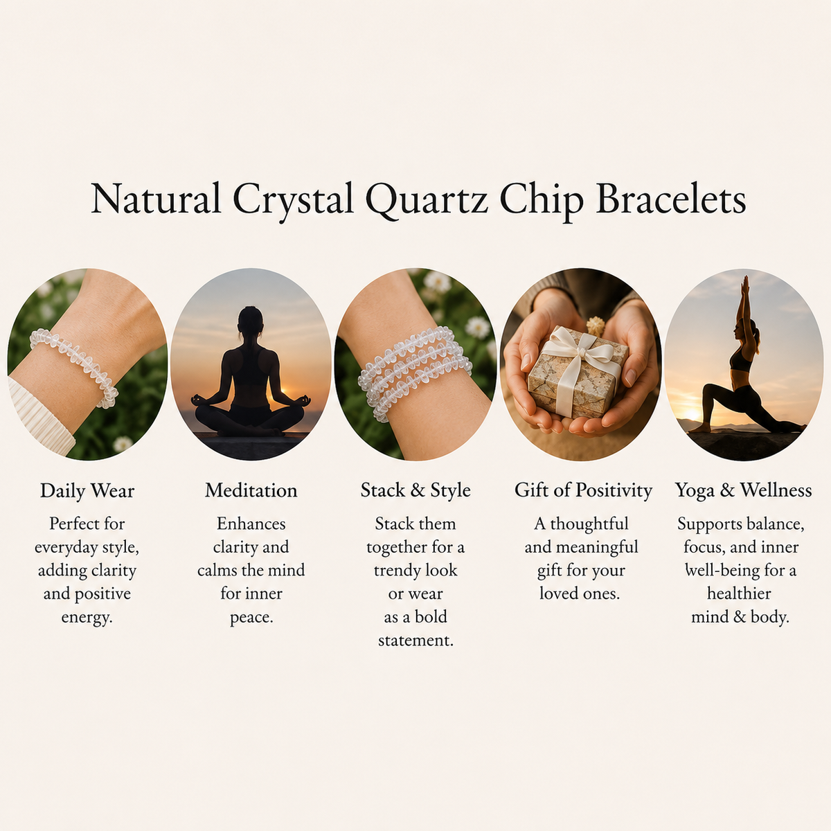 Crystal Quartz Chip Bracelet (Channeling and Dreams )
