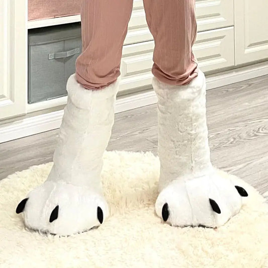 High Top Cute Cartoon Bear Paw Plush Cotton Shoes- 888
