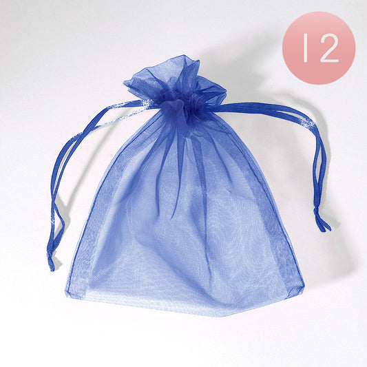 12PCS - 5.5 X 6.5 Ribboned Organza Gift Bags