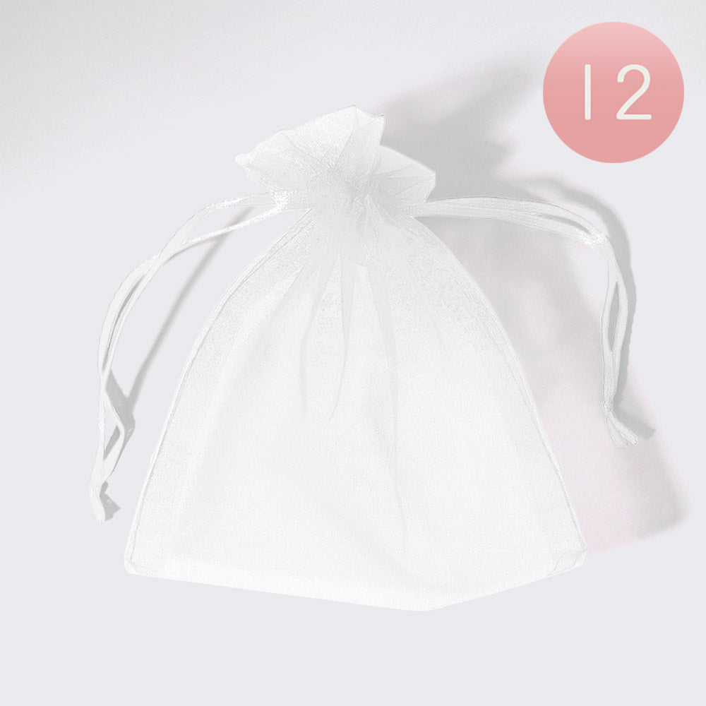 12PCS - 5.5 X 6.5 Ribboned Organza Gift Bags