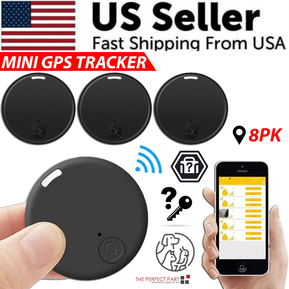 Bluetooth Mini GPS Tracking Air Key Tag Child Pet Finder Tracker Location Device