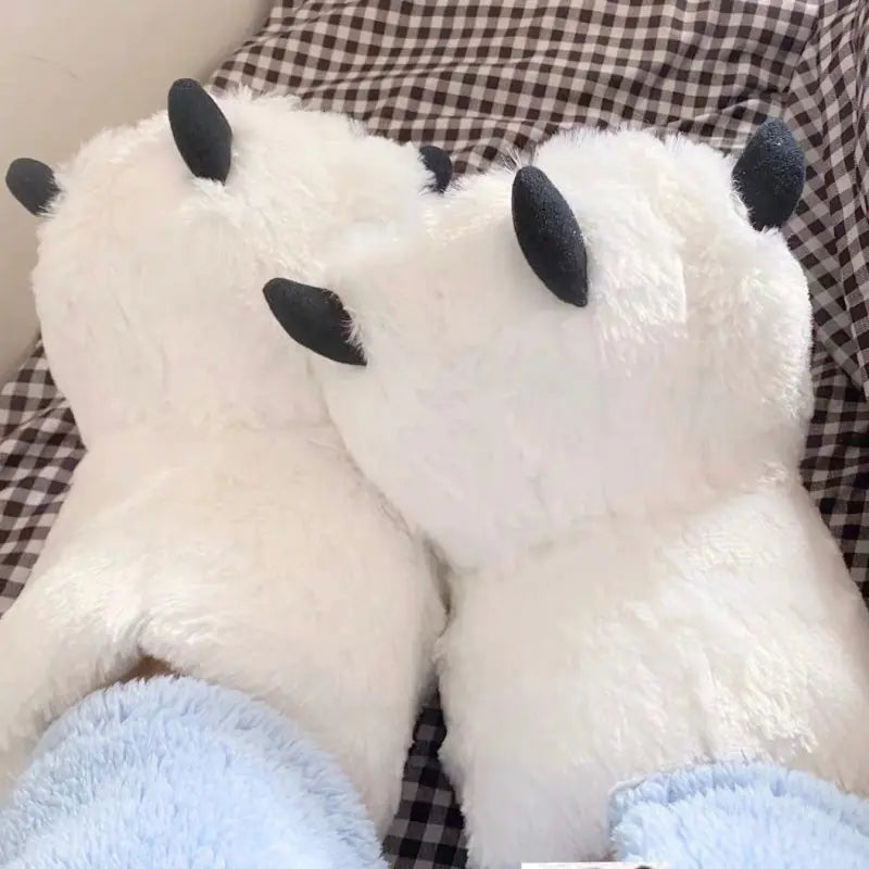 High Top Cute Cartoon Bear Paw Plush Cotton Shoes- 888