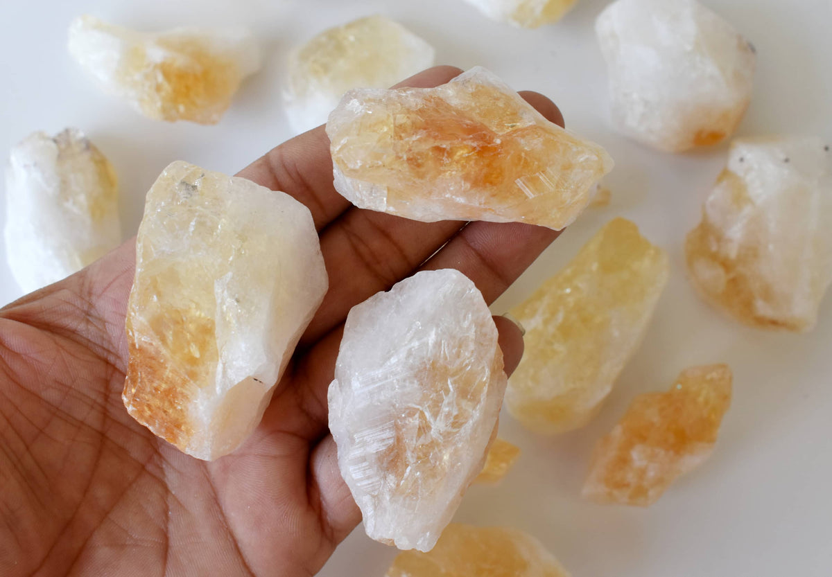 Large Natural Citrine Points, Healing Crystal Points