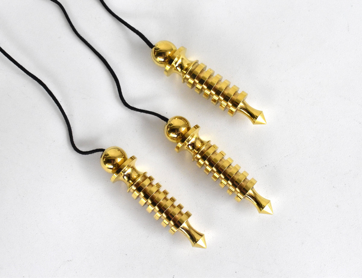 6 Ring Bullet Brass Pendulum Silver Metal Egyptian Pendulums.