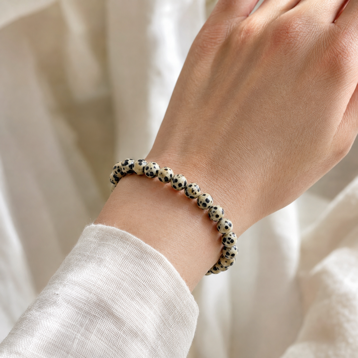 Dalmatian Jasper Bracelet | Dalmatian Stone Bracelet (Altruism and Past Life Recall)
