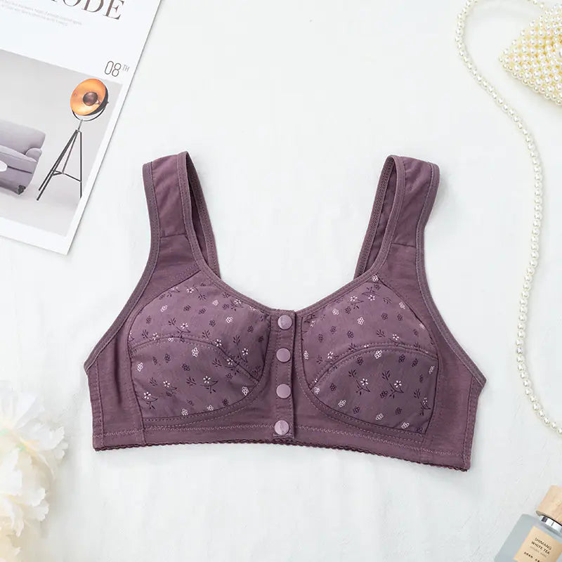 New Floral Front Closure Bra for Women (Plus Size) - Lingerie