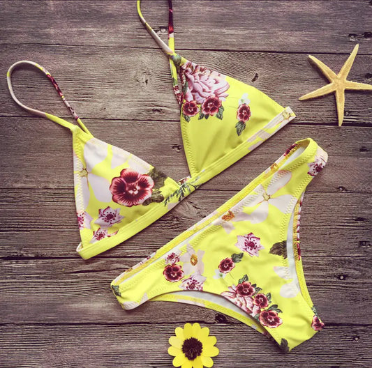 Sexy Printed Bikini Set, Two-Piece Swimsuit - Lingerie