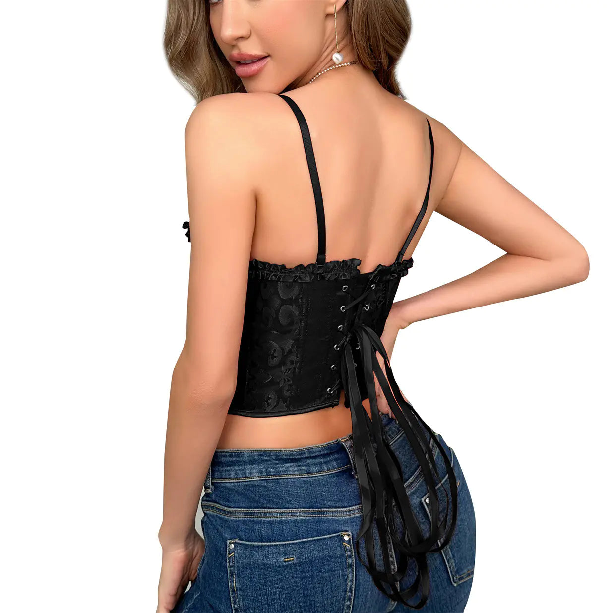 Lace Trimmed Bodysuit with Underwire and Shaping Design - Lingerie