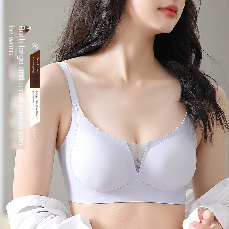 Jelly Soft Support Deep V Wireless Breathable Bra - Lingerie