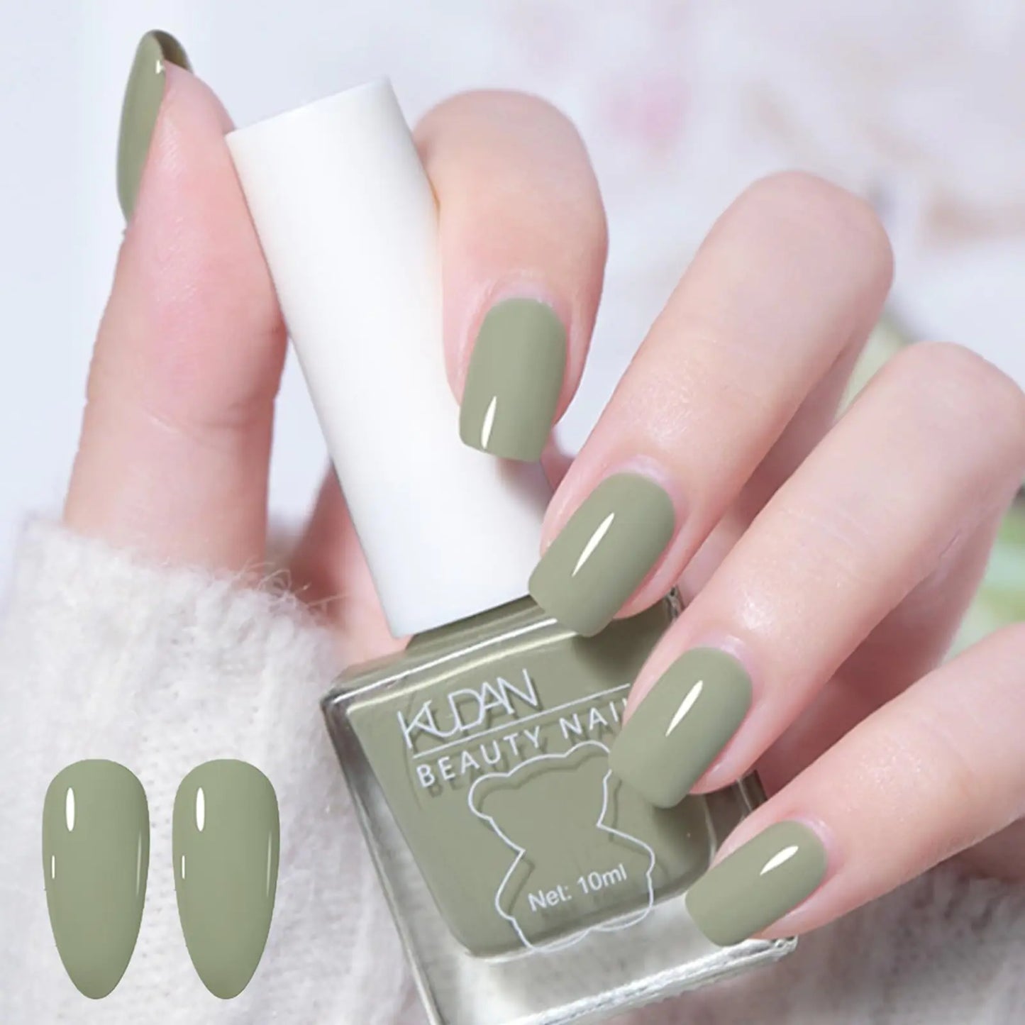 NovaCharm Fresh Green Fingernail Polish - Sage Green Nail Polish - Chip Resistant Long Lasting Nail Polish - Air Dry Quick Dry Nail Polish - Nail Lacquer Nail Art Polish for Manicure DIY - US seller