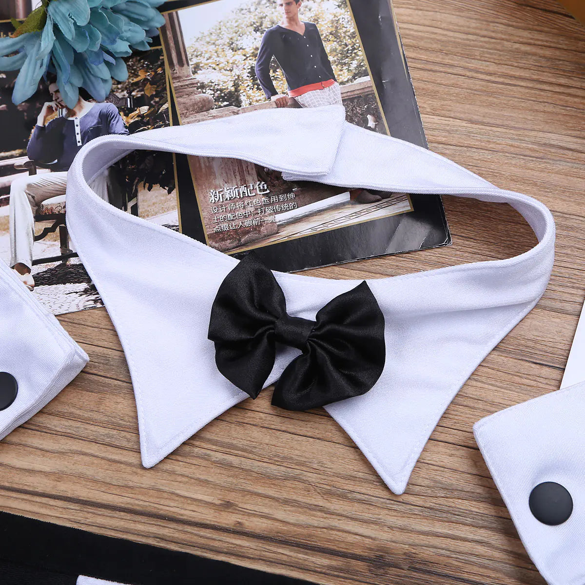 Men's Sexy Tuxedo Lingerie Set with Bow Tie & Cuffs