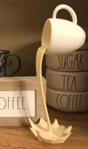 Dripping Coffee Sculpture - Creative Resin Decor (One Set)