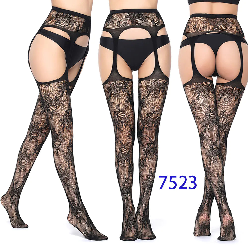 New Women's High Elasticity Open-Crotch Fishnet Stockings - Lingerie