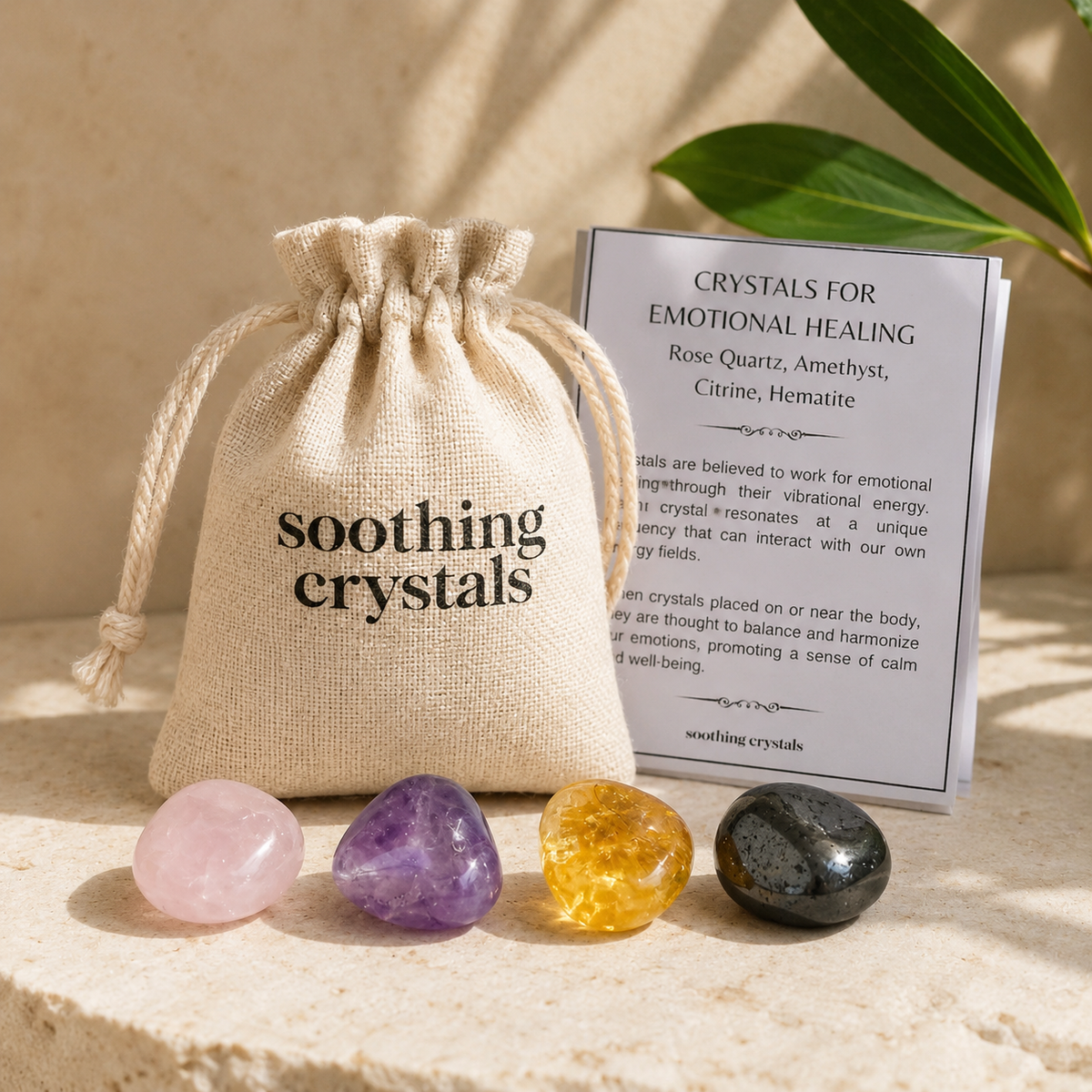 EMOTIONAL HEALING Crystal Kit, Gemstone Tumble Kit, Emotional Healing Crystal Gift Set