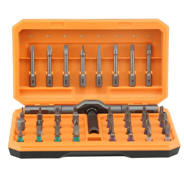 42-in-1 Multi-Purpose Ratchet Screwdriver Set, S2 Alloy Steel, with Case - 888