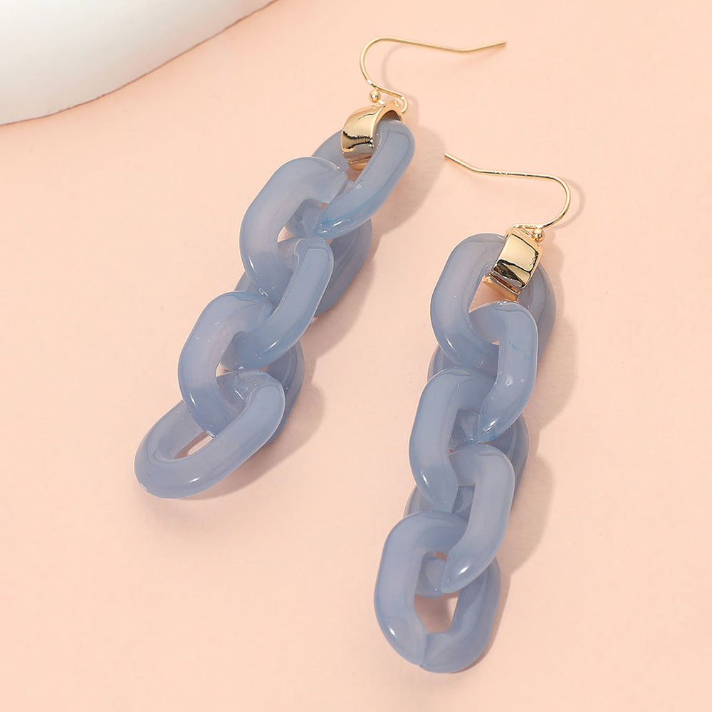 Bold Resin Chain Link Drop Earrings