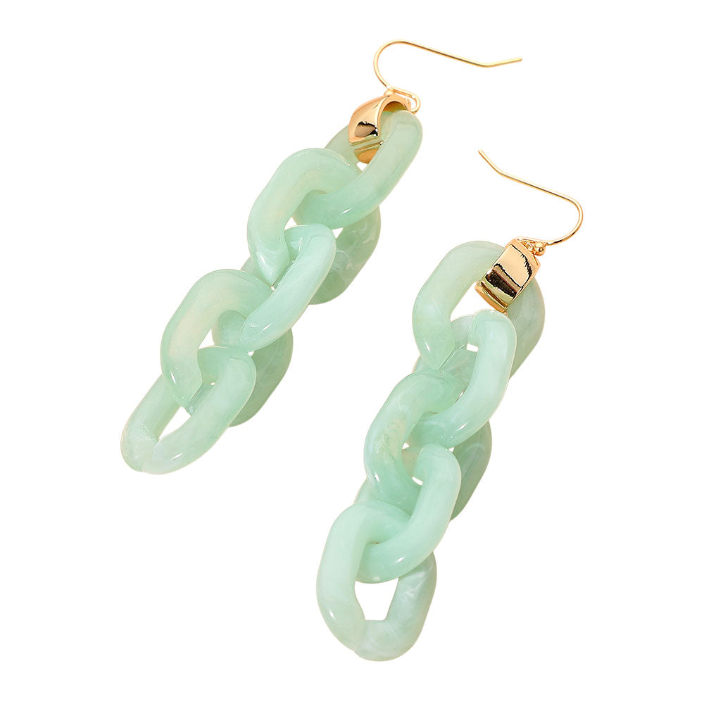 Bold Resin Chain Link Drop Earrings