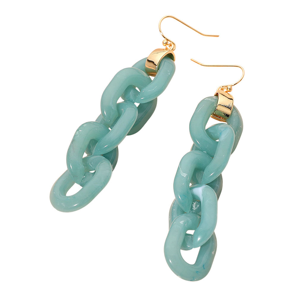 Bold Resin Chain Link Drop Earrings