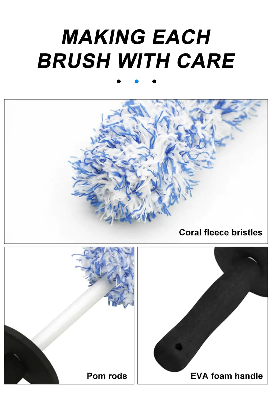 Car Alloy Wheel Cleaning Brush Tool Tire Washing Clean Soft Bristle Cleaner US